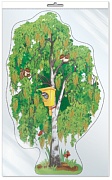 *Ф-9314 ПЛАКАТ ВЫРУБНОЙ А3 В ПАКЕТЕ. Береза весенняя (УФ-лак, в индивидуальной упаковке, с европодвесом и клеевым клапаном) - тема Деревья