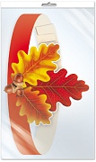 *МА-12080 Маска-ободок. Листья дубовые красно-желтые (в индивидуальной упаковке с европодвесом и клеевым клапаном) - тема Деревья