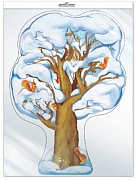 *Ф-9311 ПЛАКАТ ВЫРУБНОЙ А3 В ПАКЕТЕ. Дуб зимний (УФ-лак, в индивидуальной упаковке, с европодвесом и клеевым клапаном) - тема Деревья