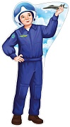 Ф-15579 Плакат вырубной А3. Мальчик-летчик. Двухсторонний. (Уф-лак) - группа Профессии