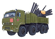 М-14983 Вырубная фигурка. Военная машина Панцирь (для аппликаций)