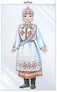 *Ф-14039 ПЛАКАТ ВЫРУБНОЙ А3 В ПАКЕТЕ. Девушка в Чувашском костюме (блестки в лаке, в индивидуальной упаковке, с европодвесом и клеевым клапаном) - группа Костюмы