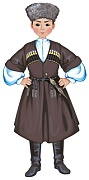 Ф-15090 Плакат вырубной А3. Мальчик в чеченском костюме. Двухсторонний (Уф-лак)  - группа Костюмы
