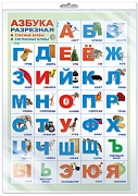 *ПЛ-16361 ПЛАКАТ А3 В ПАКЕТЕ. Азбука разрезная с картинками (в индивидуальной упаковке, с европодвесом и клеевым клапаном)