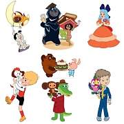 *КБ2-115326 Комплект вырубных плакатов. Персонажи из любимых мультфильмов - 2 (7 фигур А3)