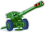 ФМ1-9357 Плакат вырубной А4. Пушка  (с уф-лаком) - группа Военная техника