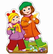 ФМ-10330 Плакат вырубной А4. Дети с весенними цветами (с блестками в лаке)