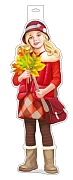 Ф-16150 Плакат вырубной А3. Девочка с букетом из осенних листьев (двухсторонний)
