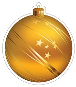М-16622 Вырубная фигурка. Новогодний шар на елку (двухстороняя, ВД-лак)