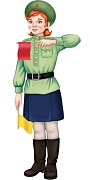 Ф-15581 Плакат вырубной А3. Девочка-регулировщица в военной форме. Двухсторонний.- группа Профессии