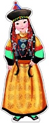 Ф-9409 Плакат вырубной А3. Девочка в бурятском костюме (блестки в лаке)