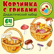 Корзинка с грибами. Дидактический и оформительский набор: 64 картинки + методика (ламинированный)