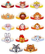 *КМА-14802 Комплект масок-ободков для группы детского сада. Сказочные персонажи (14 шт.)