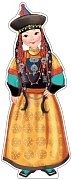 ФМ-13849 Плакат вырубной А4. Девочка в бурятском костюме (блестки в лаке)