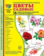 Дем. картинки СУПЕР Цветы садовые. 16 демонстрационных картинок с текстом на обороте (учебно-методическое пособие с комплектом демонстрационного материала 173х220 мм, познавательное и речевое развитие)