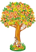 ФБ-15202 Плакат вырубной А2. Яблоня осенняя. Двухсторонний- тема Деревья