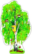 Ф-9314 Плакат вырубной А3. Береза весенняя (уф-лак)  - тема Деревья