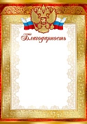 Ш-15826 Благодарность с Российской символикой. А4 (для принтера, бумага мелованная 170г