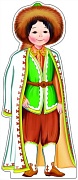 Ф-9329 Плакат вырубной А3. Мальчик в башкирском костюме (с блестками в лаке) - группа Костюмы