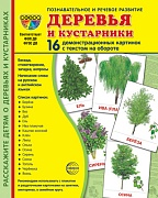 Дем. картинки СУПЕР Деревья и кустарники. 16 демонстрационных картинок с текстом на обороте (учебно-методическое пособие с комплектом демонстрационного материала - 173х220 мм, познавательное и речевое развитие)