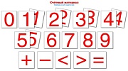 Счетный материал. Набор из 20 карточек. Цифры, математические знаки (Математические ступеньки, 5-6 лет, 6-7 лет)