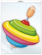 *ФМ-10516 ПЛАКАТ ВЫРУБНОЙ А4 В ПАКЕТЕ. Юла (блестки, в индивидуальной упаковке, с европодвесом и клеевым клапаном) - группа Игрушки *ФМ-10516 ПЛАКАТ ВЫРУБНОЙ А4 В ПАКЕТЕ. Юла (блестки, в индивидуальной упаковке, с европодвесом и клеевым клапаном) - группа Игрушки