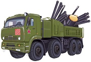 ФМ1-11131 Плакат вырубной А4. Военная машина Панцирь (с уф-лаком)