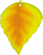 М-15370 Вырубная фигурка. Листочек березы желтый. Двухсторонняя (УФ-лак)  - тема Деревья (Математические ступеньки, 3-4)