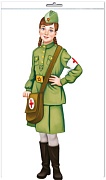 *Ф-15582 ПЛАКАТ ВЫРУБНОЙ А3 В ПАКЕТЕ. Девочка-медсестра в военной форме (двухсторонний, УФ-лак, в индивидуальной упаковке, с европодвесом и клеевым клапаном) - группа Профессии