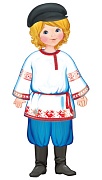 Ф-9318 Плакат вырубной А3. Мальчик в русском костюме (Уф-лак) - группа Костюмы