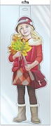 *Ф-16150 ПЛАКАТ ВЫРУБНОЙ А3 В ПАКЕТЕ. Девочка с букетом из осенних листьев (двухсторонний, в индивидуальной упаковке, с европодвесом и клеевым клапаном)