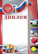 Ш-10377 Диплом спортивный с Российской символикой  (фольга серебро)